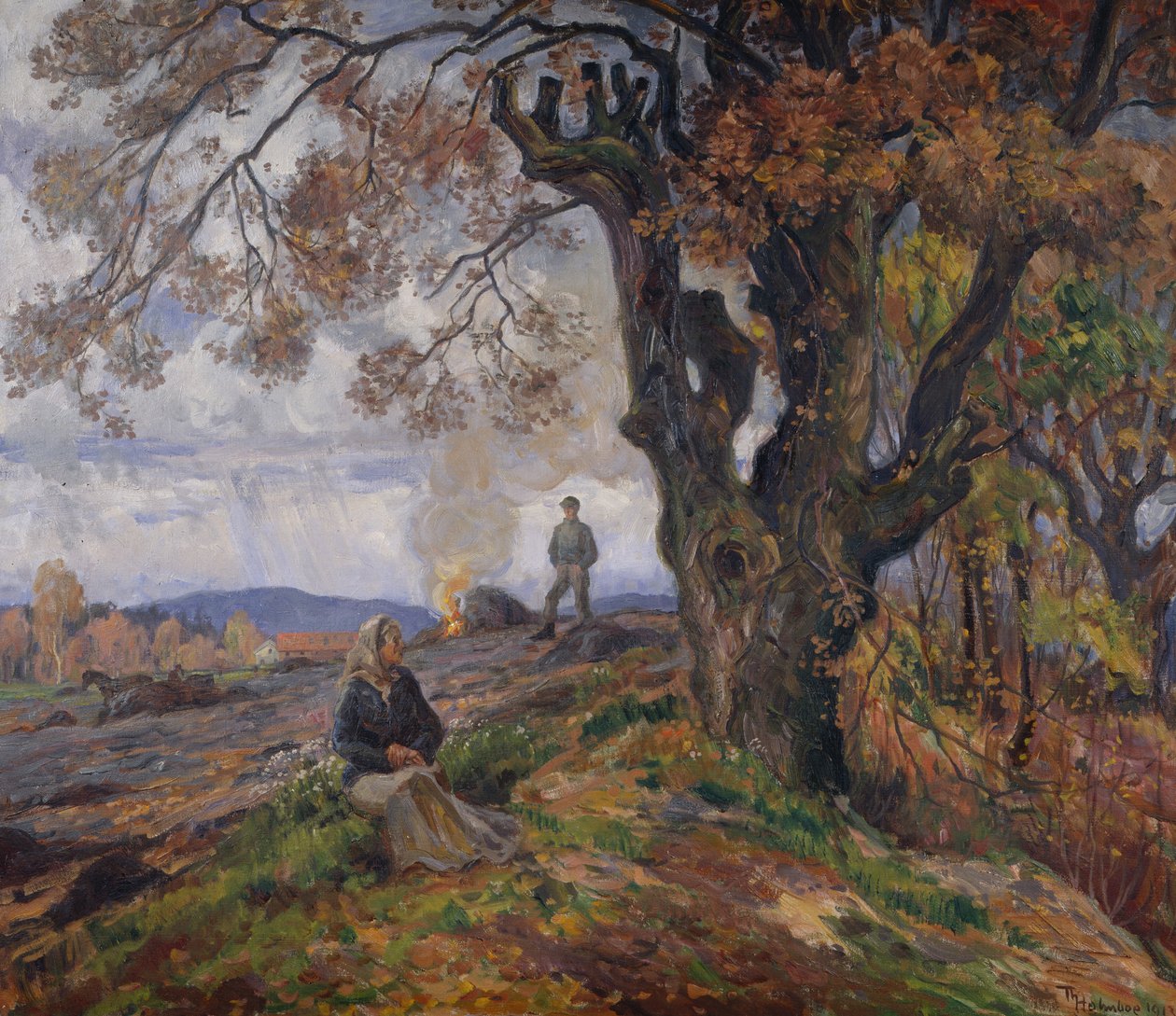Oheň zahradního odpadu od Thorolf Holmboe
