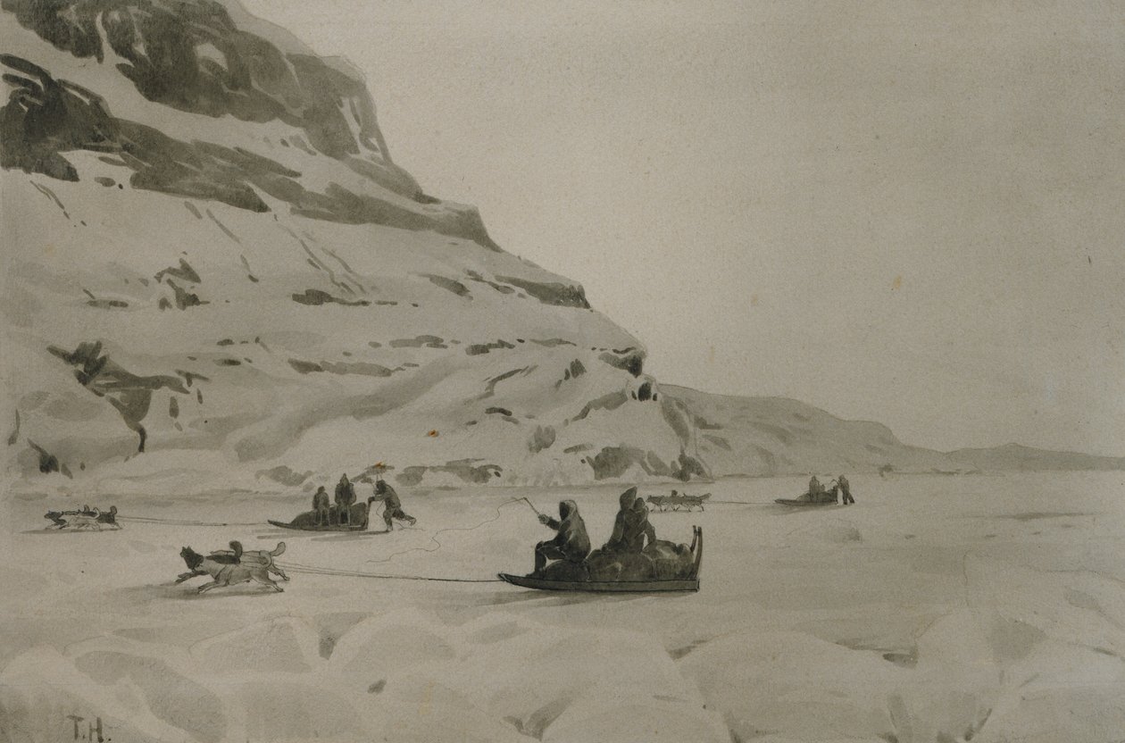 Eskymáci (akvarel na papíře) od Thorolf Holmboe
