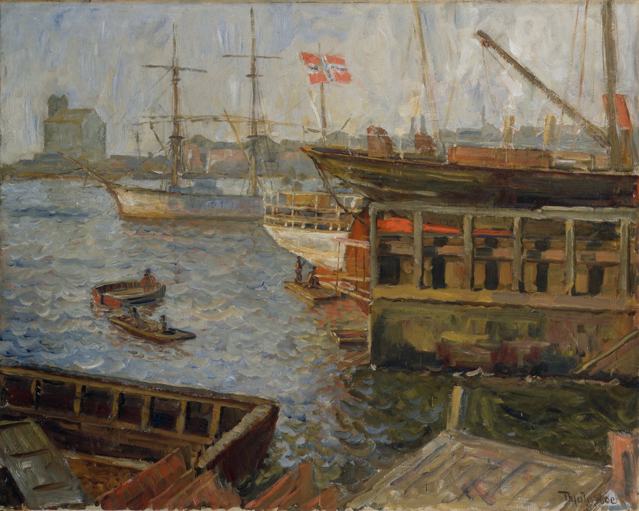 Z Nylandu, přístav Oslo (olej na plátně) od Thorolf Holmboe