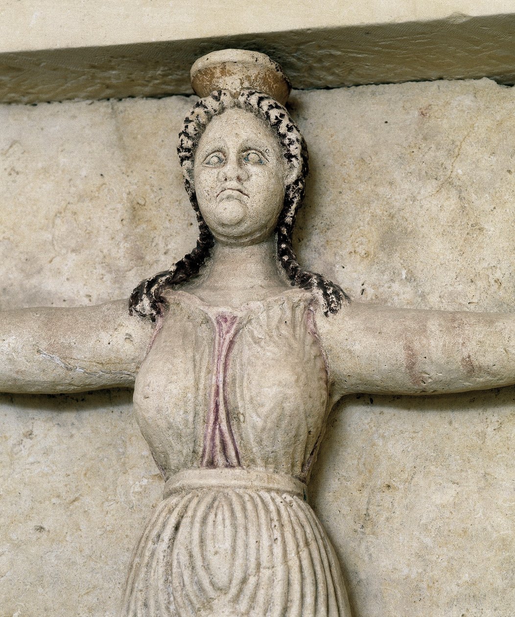 Thrácká hrobka Sveshtari, detail sochy ženy v Atlasu, 3. století před naším letopočtem (kamenná socha) od Thracian Thracian