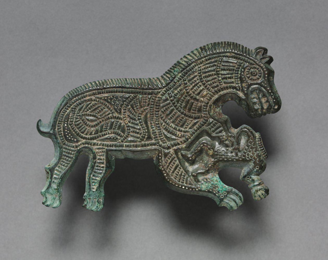 Vlk útočí na muže, 400-300 př.nl (bronz) od Thracian Thracian