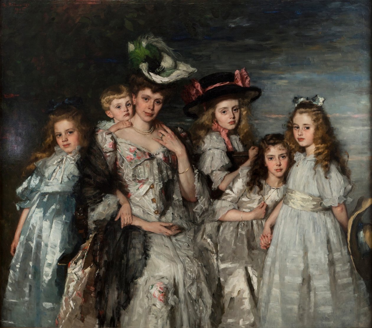 Portrét Aleidy Gijsberta Maria van Ogtrop-Hanlo 1871-1944 a jejích pěti dětí, 1906 od Thérèse Schwartze