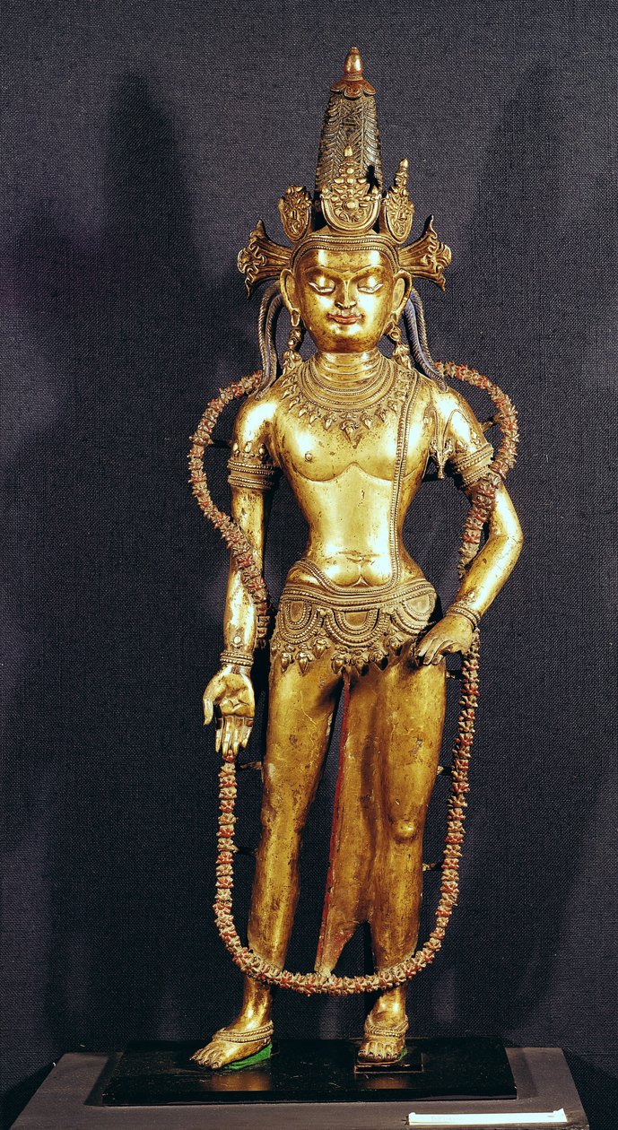 Bódhisattva Avalókitéčvara, 15.-16. století (bronz) od Tibetan School