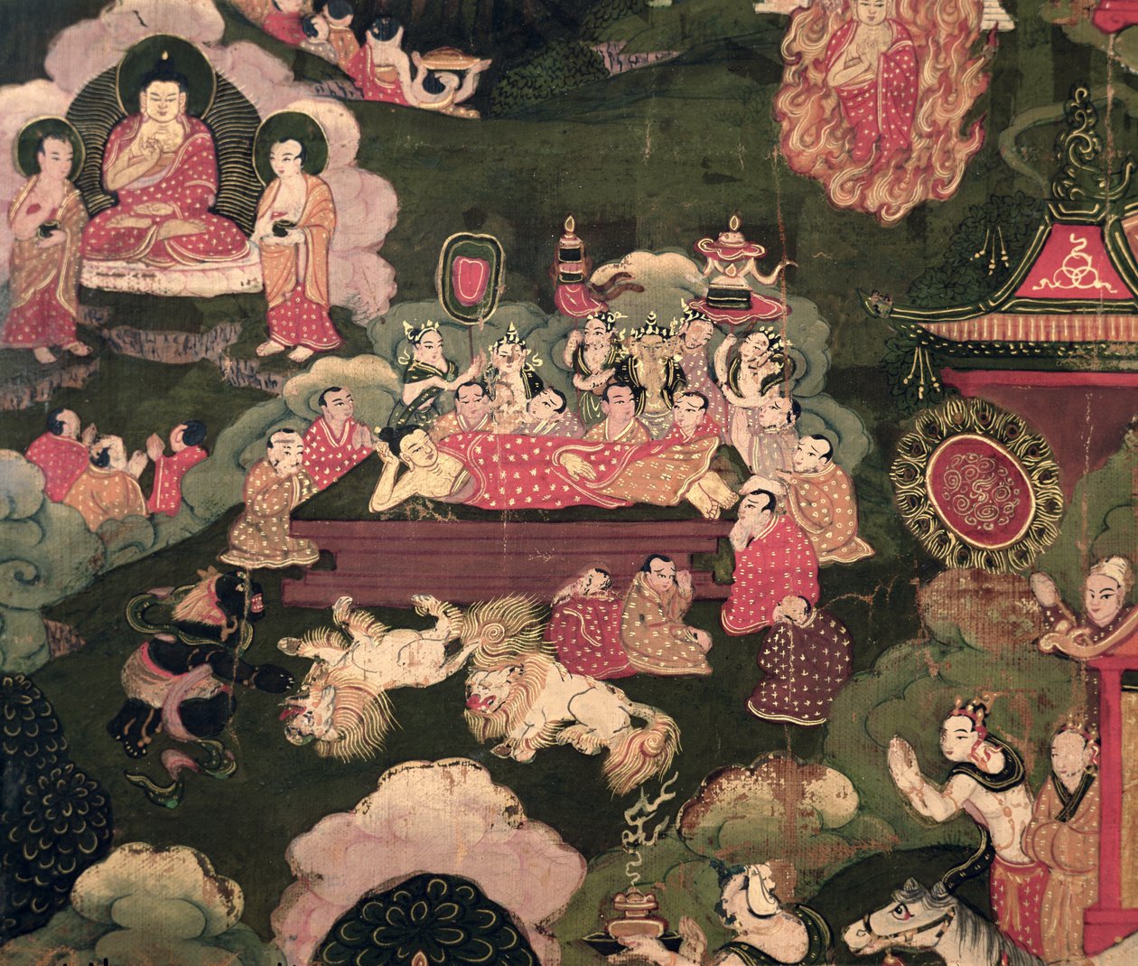 Parinirvana z „Života Buddhy Šákjamuniho“ od Tibetan School
