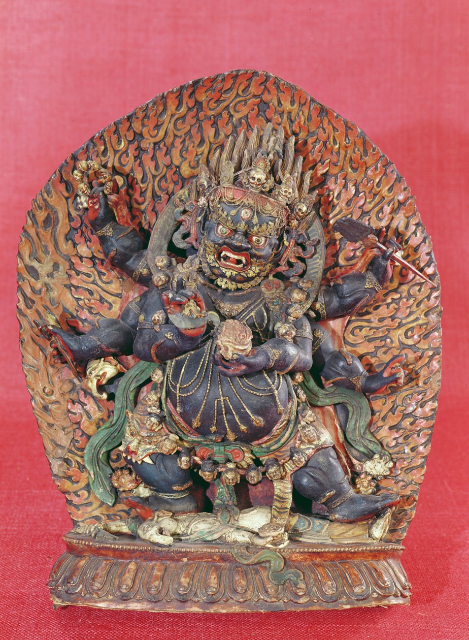 Figura Mahakala (eben, popel z lidských kostí a hlína) od Tibetan School