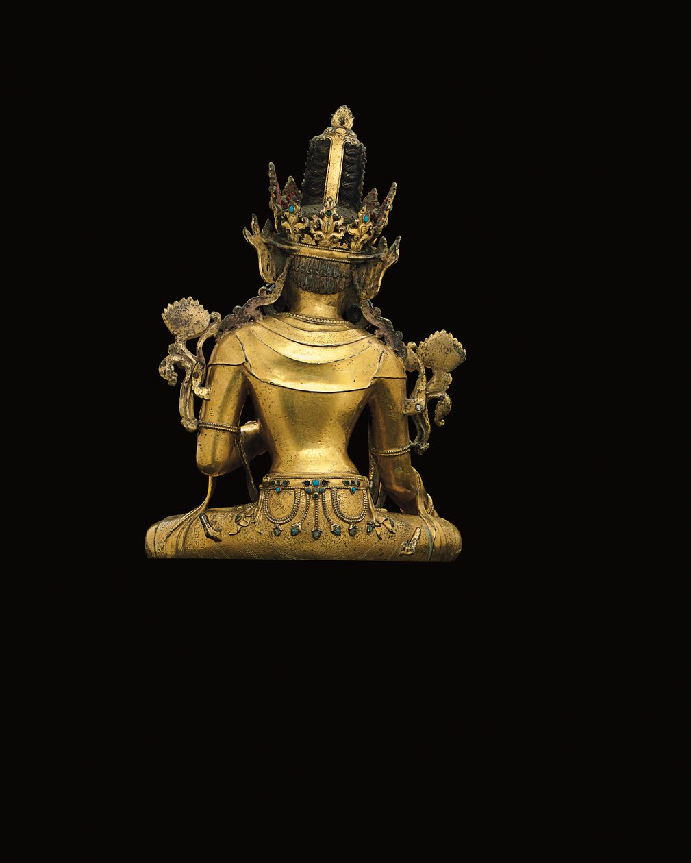 Císařská postava Avalokiteshvara (viz také 474250 až 474254) (zlacený bronz) od Tibetan School