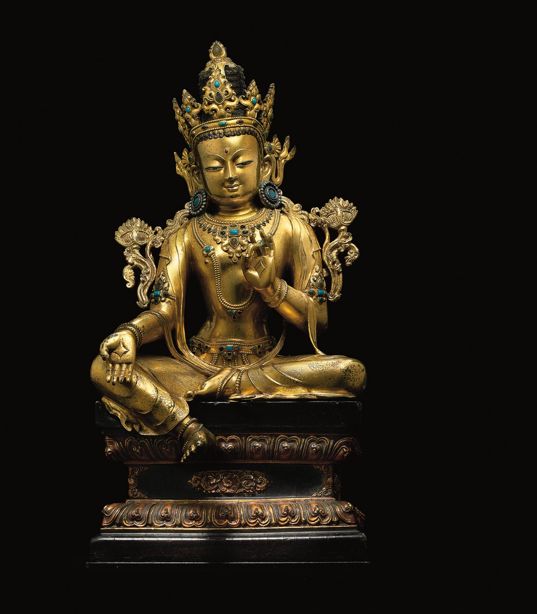 Císařská postava Avalokiteshvara od Tibetan School