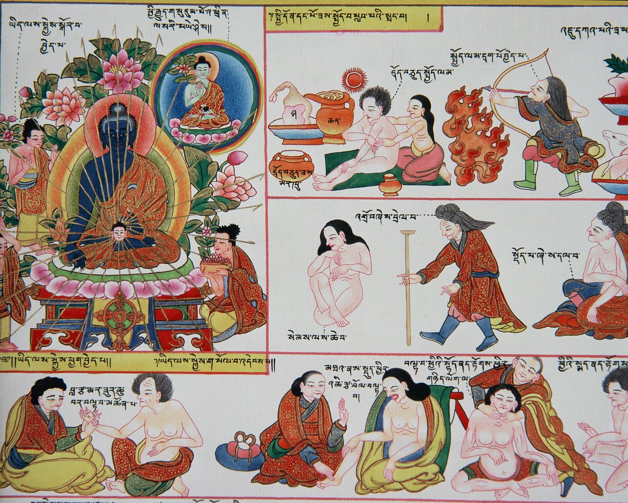 Rukopis o tibetské medicíně (detail čísla 389729) od Tibetan School
