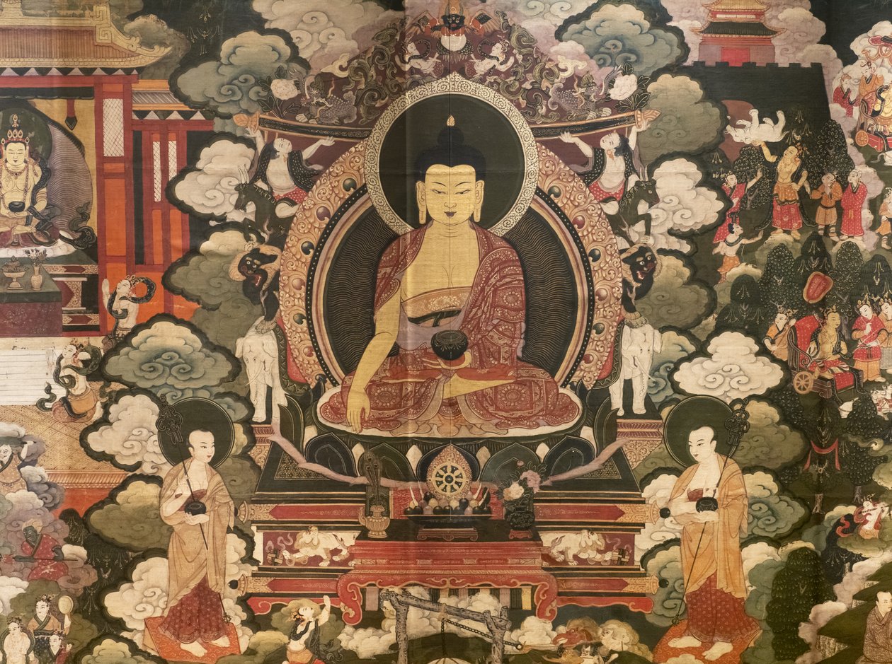 Scény ze života Buddhy Šákjamuniho od Tibetan School