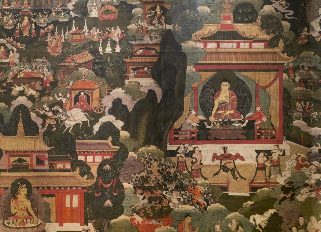 Scény ze života Buddhy Šákjamuniho od Tibetan School