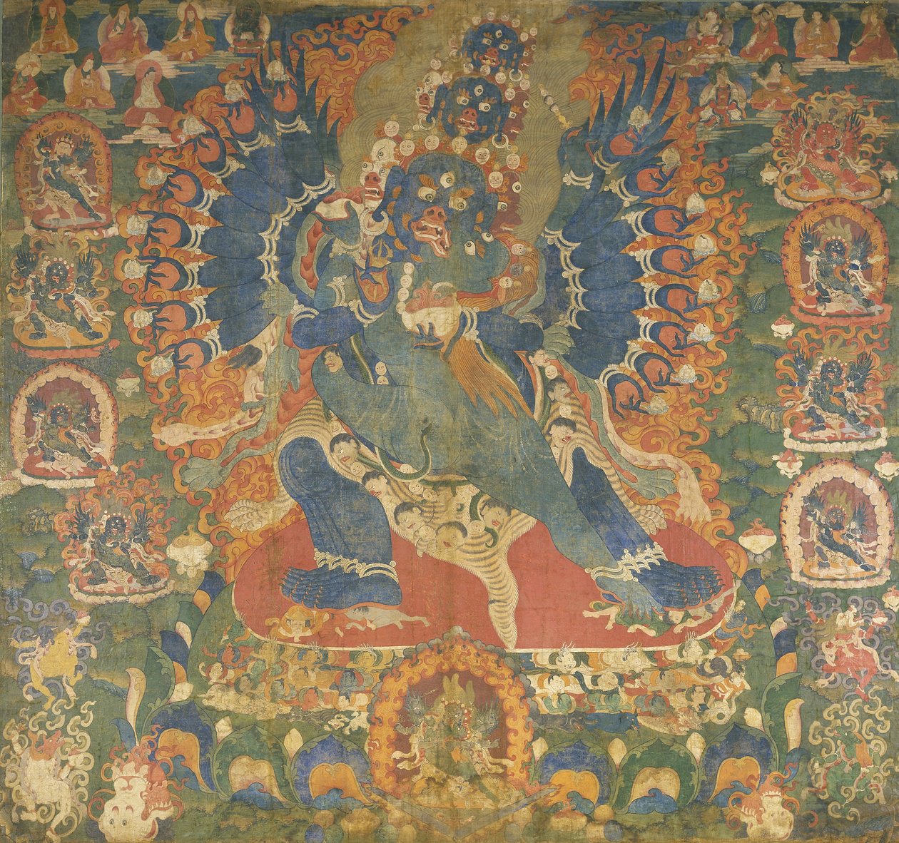 Thangka zobrazující Mahottaru Heruku od Tibetan School