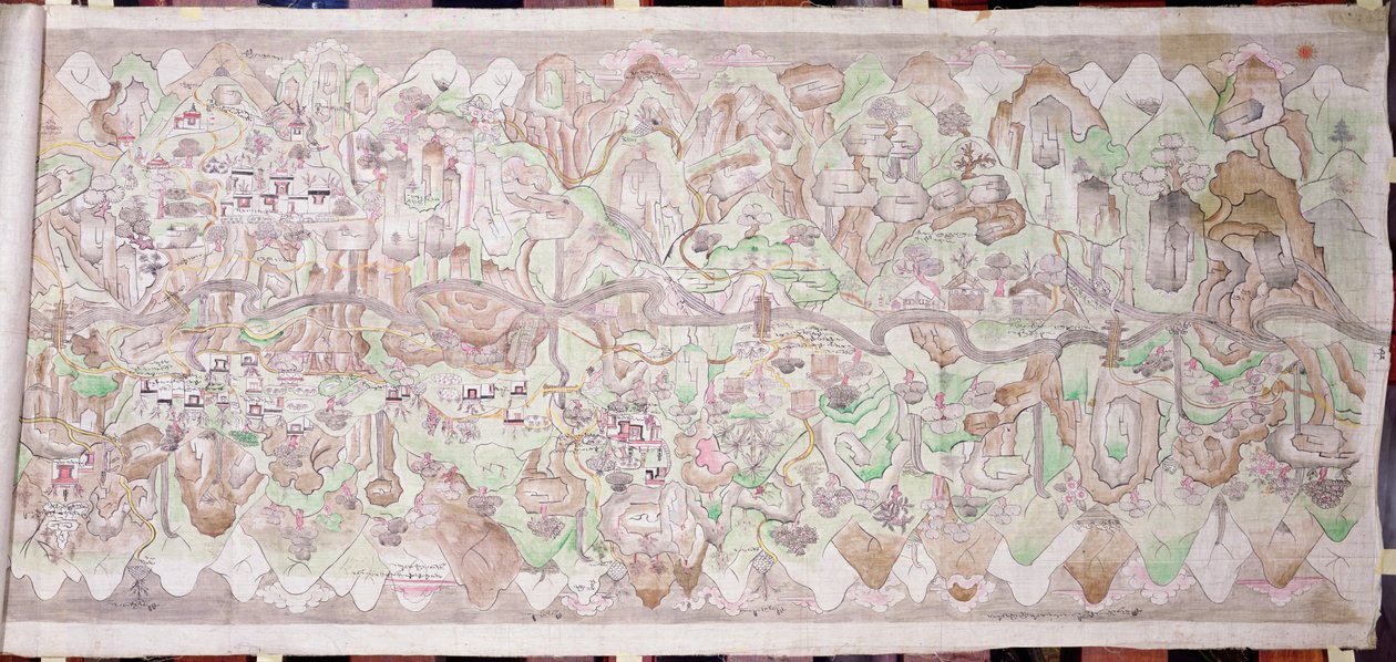 Sluneční konec carského rongkoru (malovaná látka) od Tibetan School