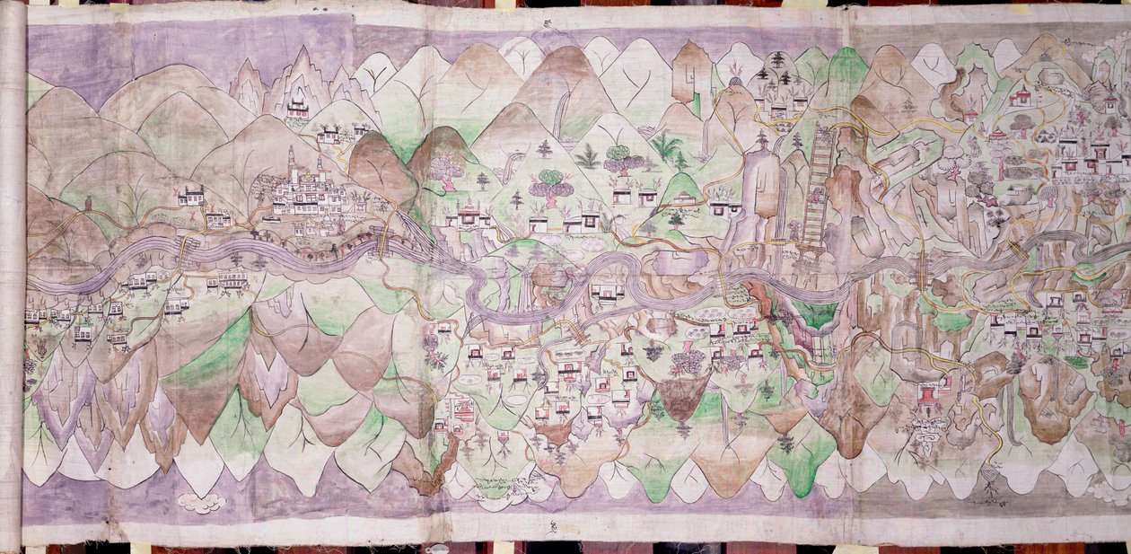 Střední část Tsari Rongkor (malovaná látka) od Tibetan School