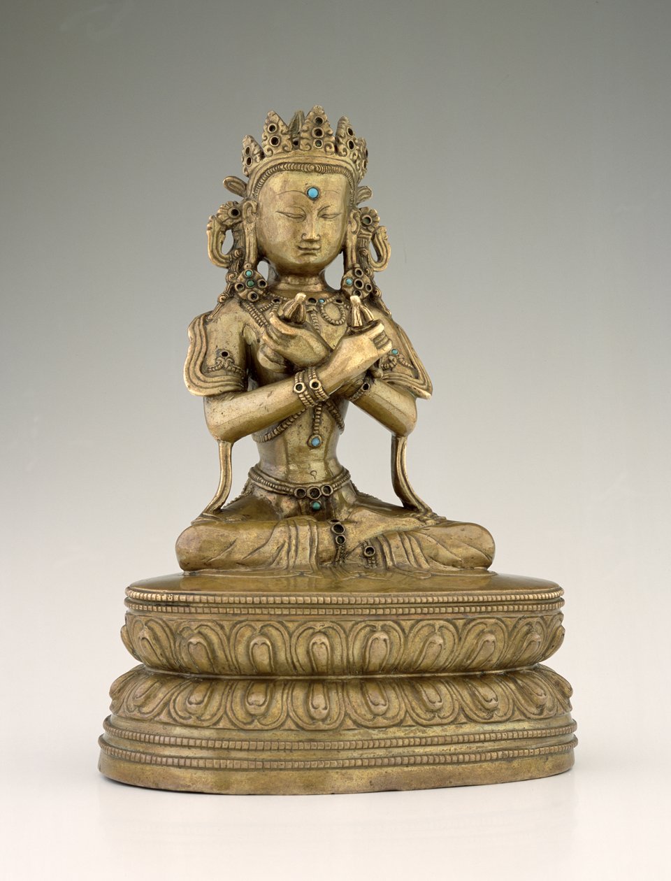 Vadžradhara Buddha (slitina mědi a drahokamy) od Tibetan School