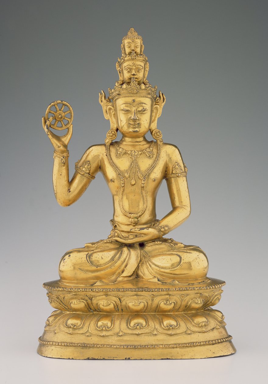 Vajrasattvadhatu Lokesvara (slitina pozlacené mědi) od Tibetan School