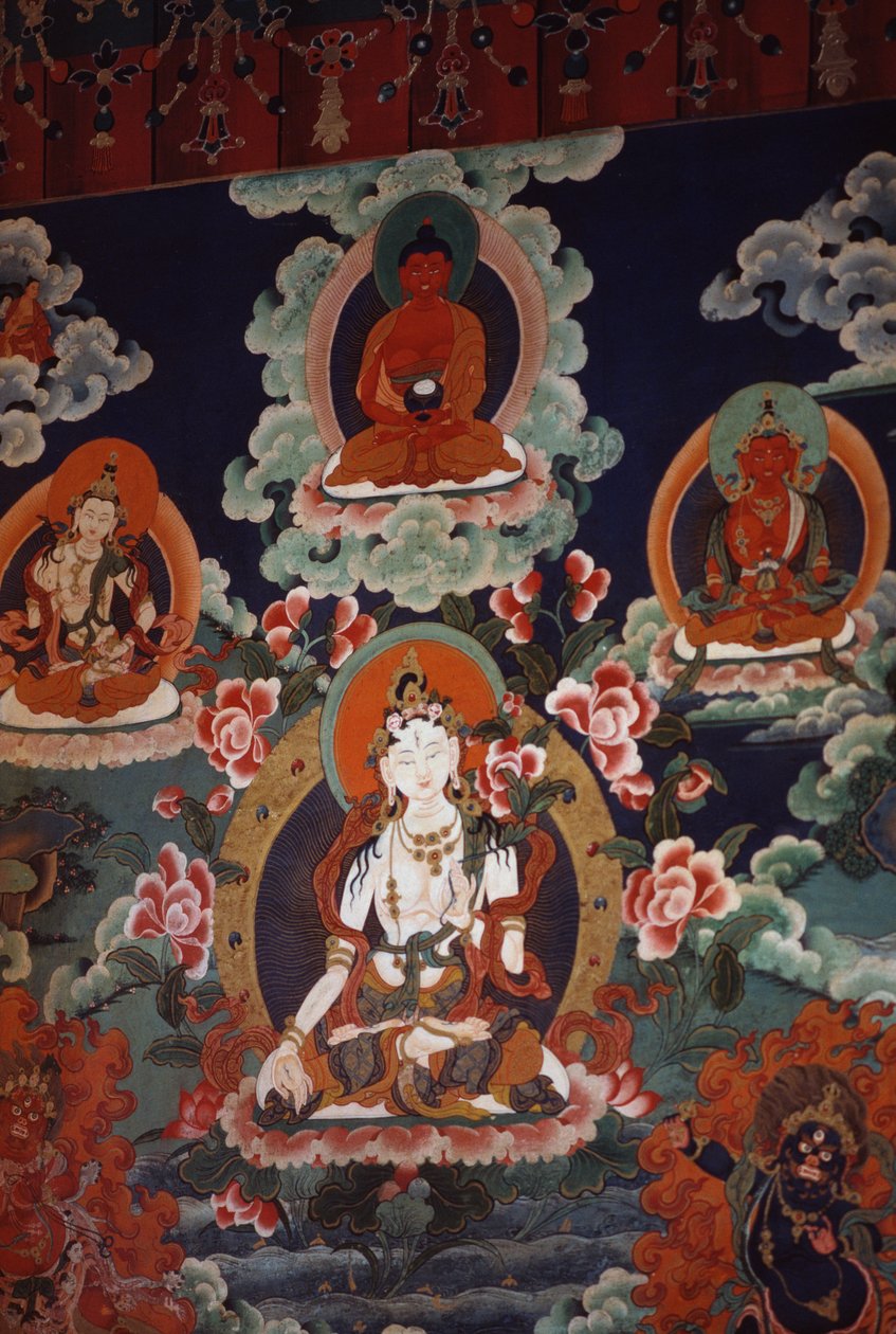 Nástěnné malby zobrazující božstva, palác Potala (světové dědictví UNESCO) od Tibetan School