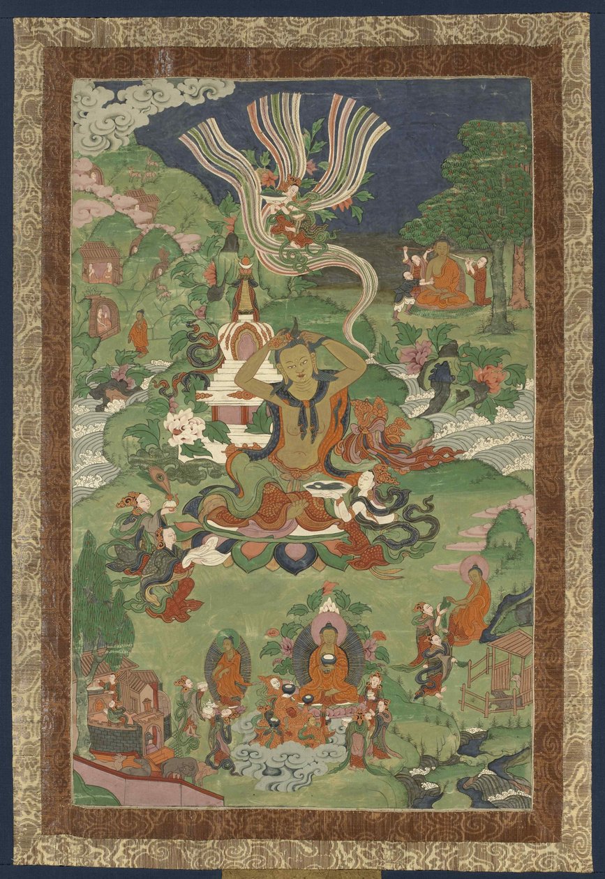 Thangka se scénami ze života Buddhy, druhá polovina 19. od Tibetan culture.