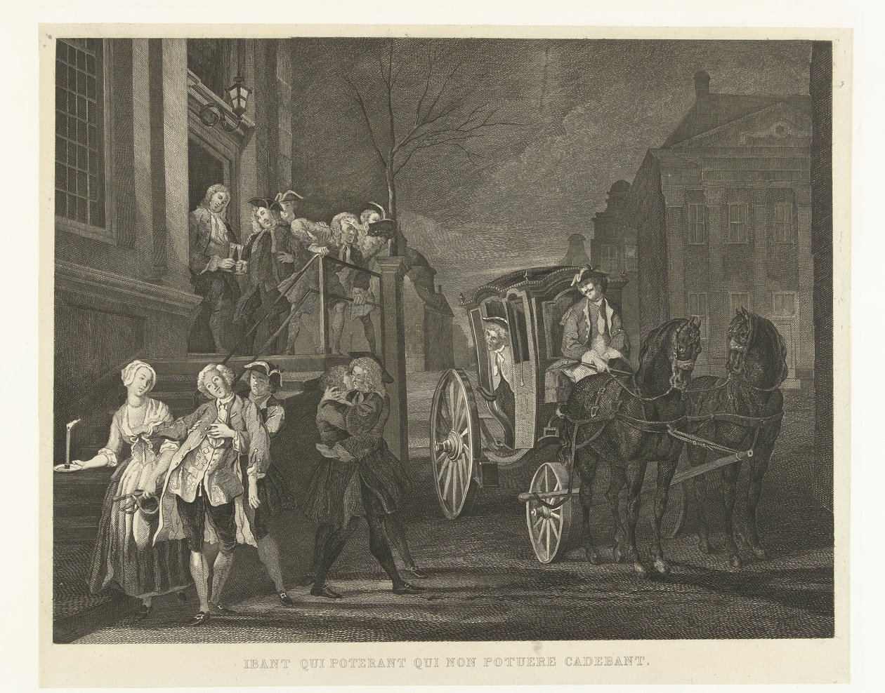 Kdo mohl, odešel pěšky, kdo už nemohl, upadl Ibant qui poterant qui non potuere cadebant (název na objektu) Nelri to Cornelis Troost (název série) od Tieleman Cato Bruining