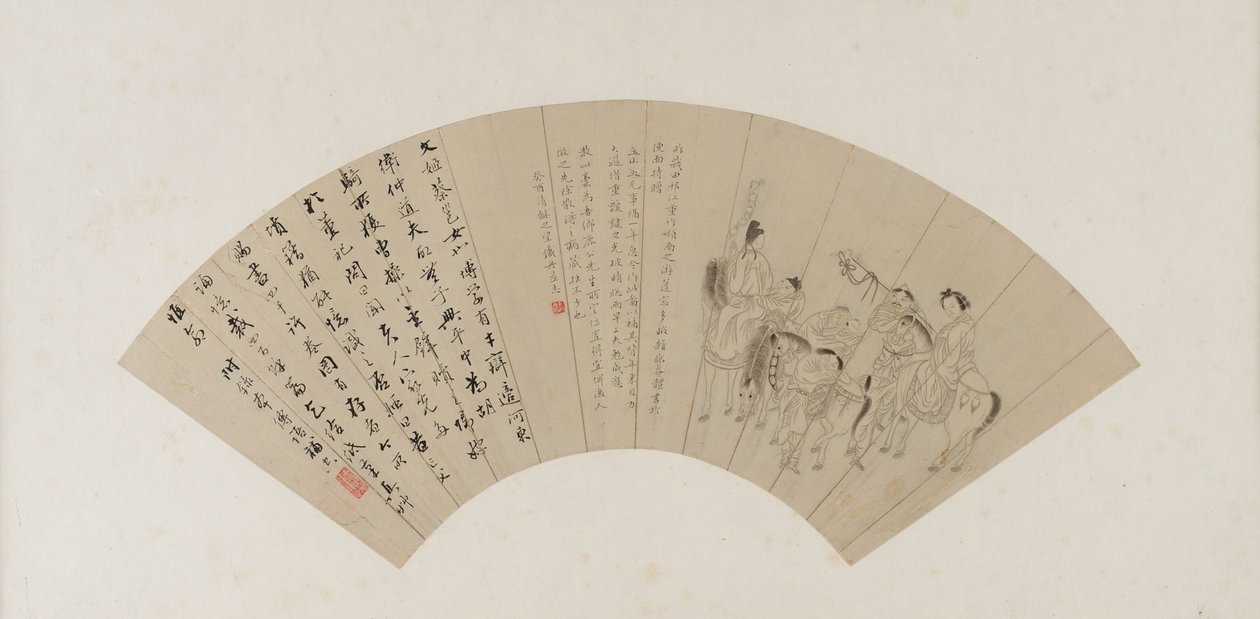 Cai Wenji se vrací do Číny, dynastie Qing, pravděpodobně 1813 (inkoust na papíře) od Tiezhou