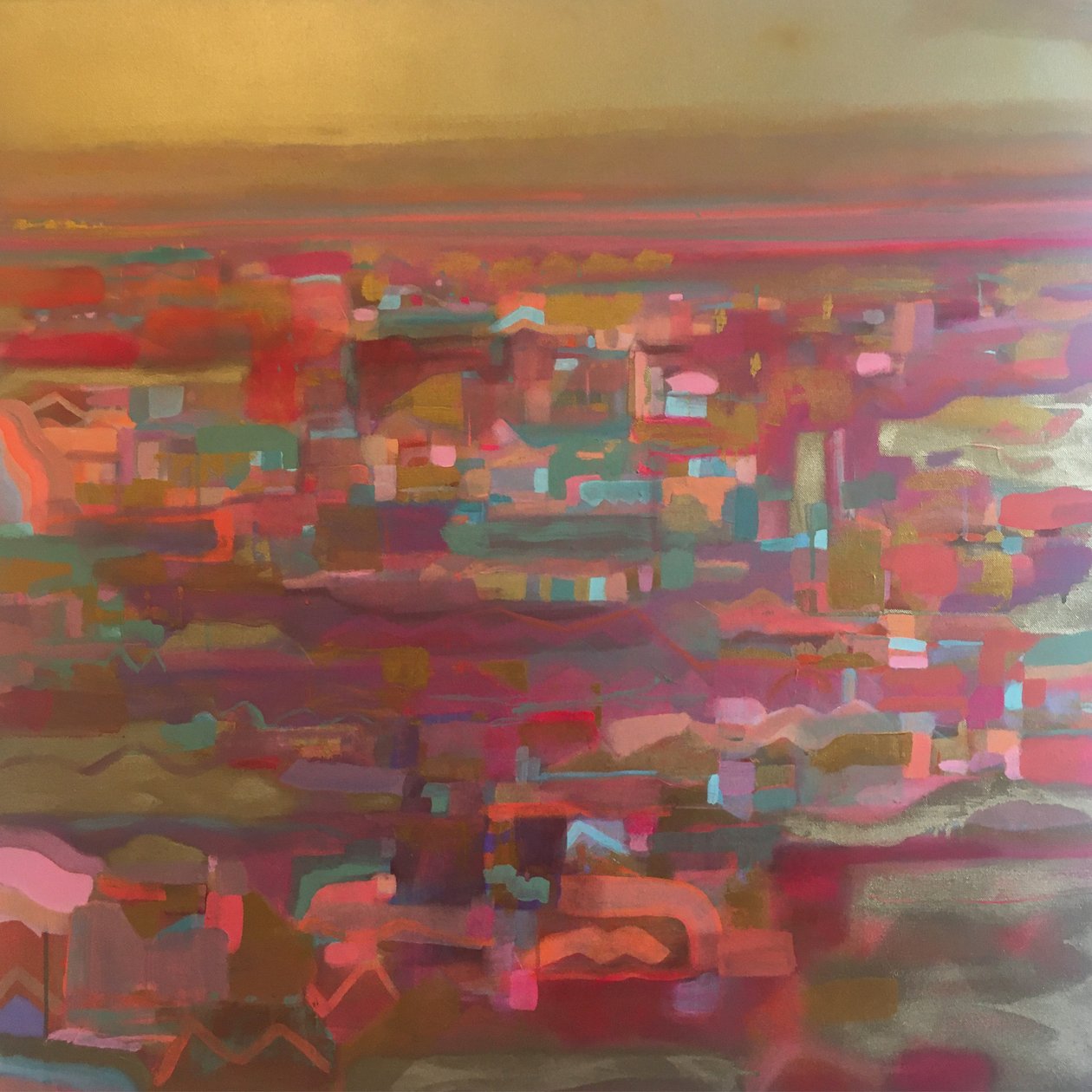 Gold Sky Orange Stripe Horizon od Tiffany Lynch