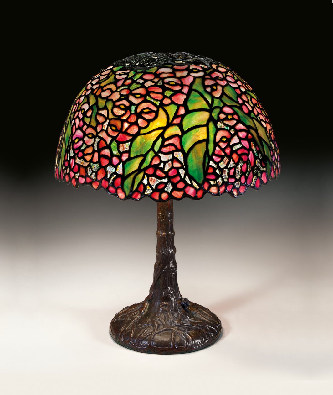 Stolní lampa Pony Begonia, cca 1910 (olovnaté sklo a bronz) od Tiffany and Company