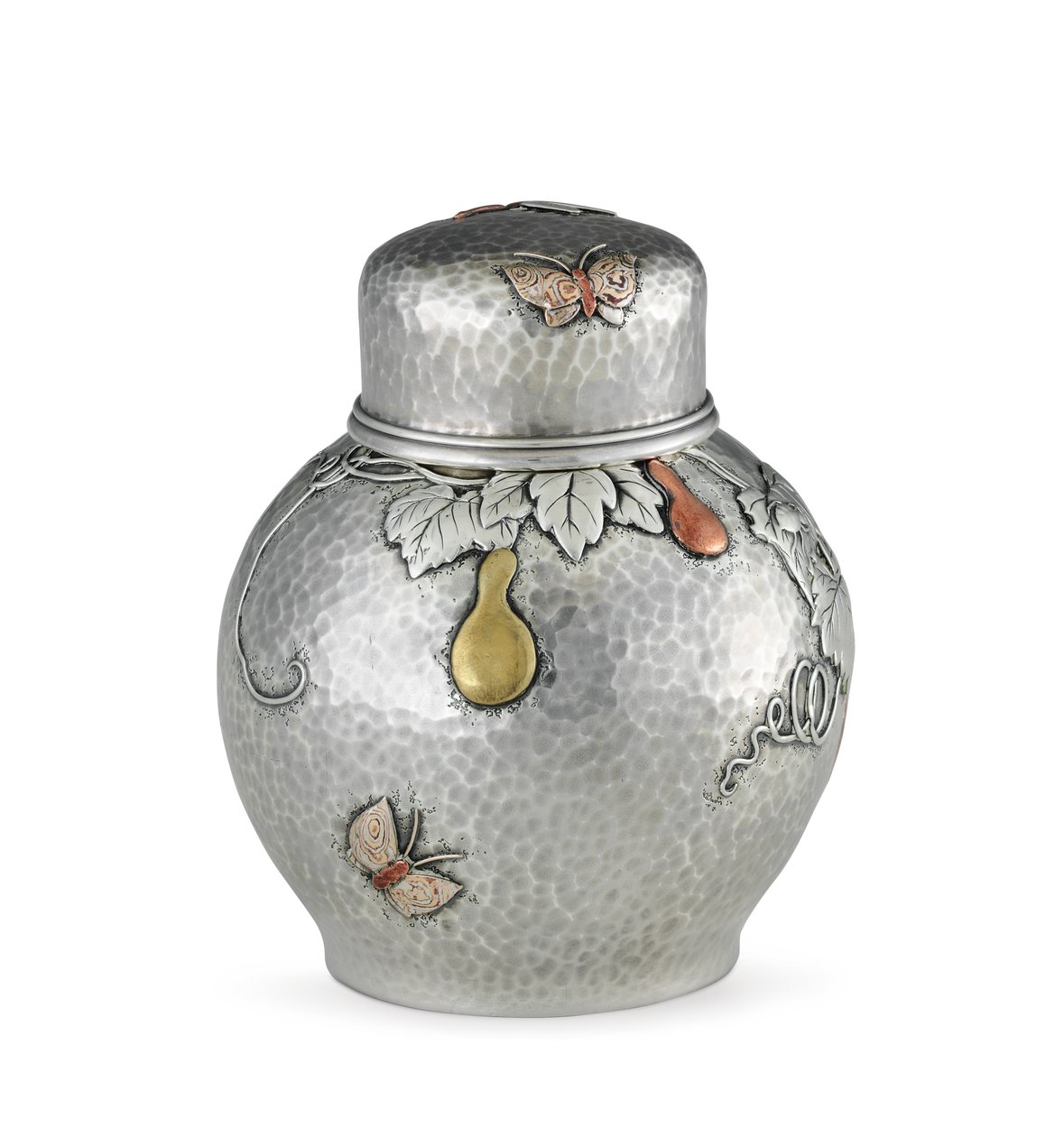 Krabička na čaj, cca 1880 (stříbro a smíšený kov) (viz také 703373) od Tiffany and Company