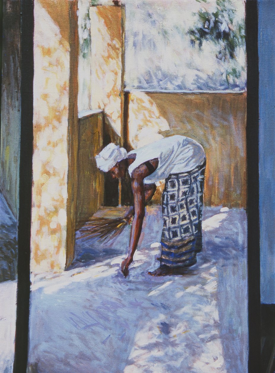 Dívka zametající II, 2002 (olejové plátno) (viz také 188679, 188681) od Tilly Willis