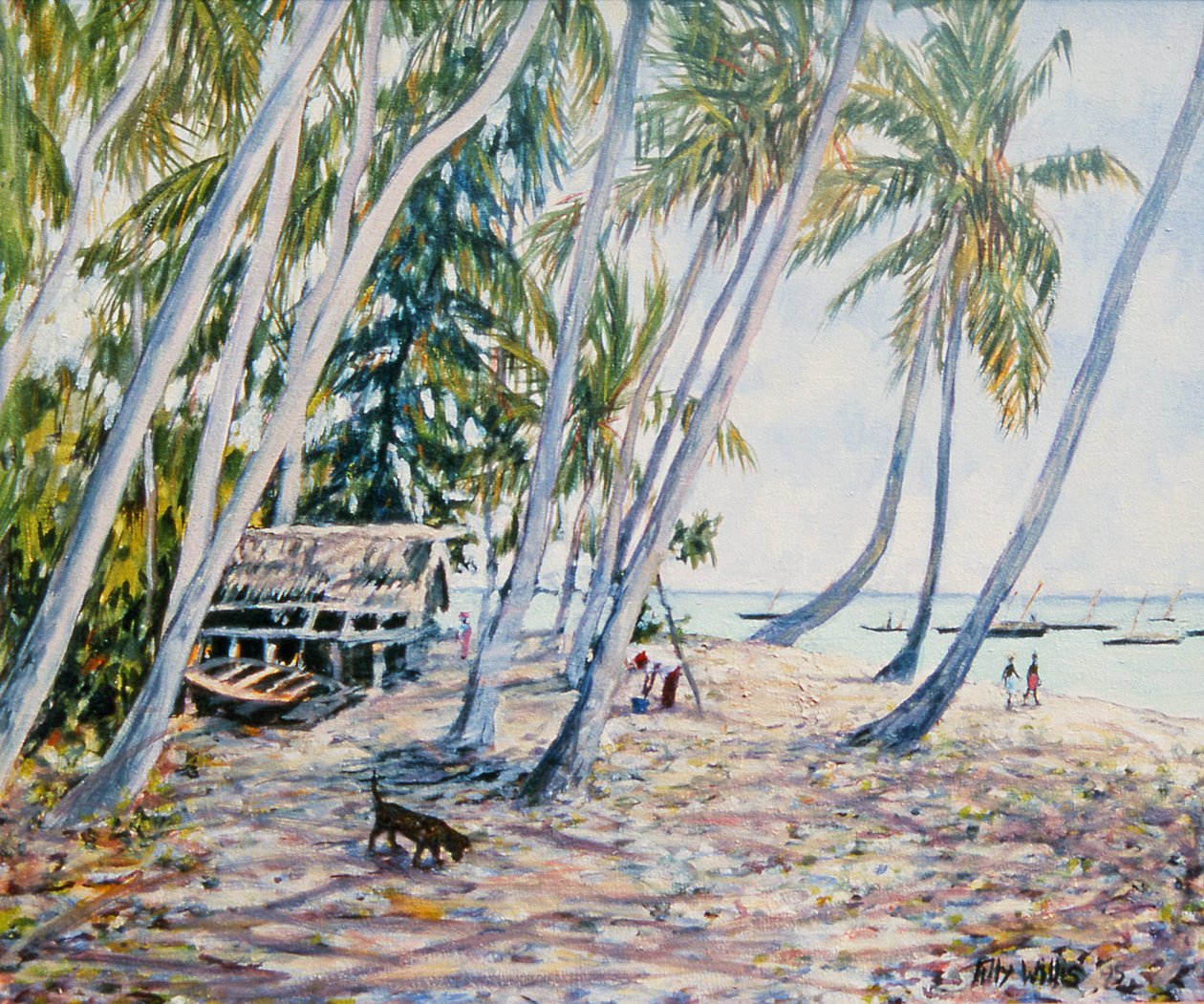 Šustící palmy, Zanzibar, 2002 od Tilly Willis