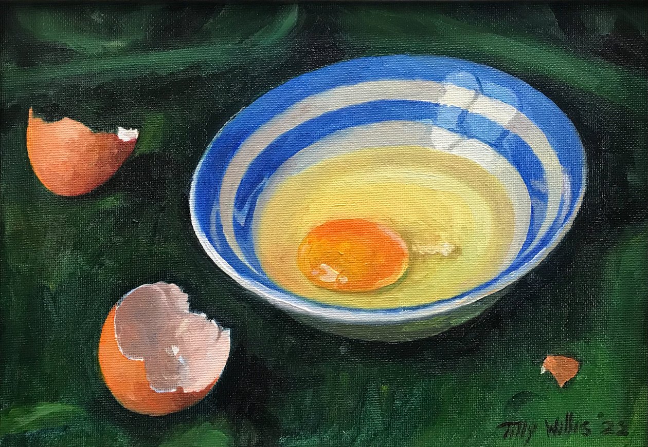 Somerset Egg, 2022 (olej na palubě) od Tilly Willis