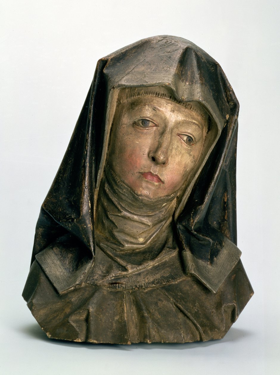 Hlava svaté Anny, 1500-10 (malované dřevo) od Tilman Riemenschneider