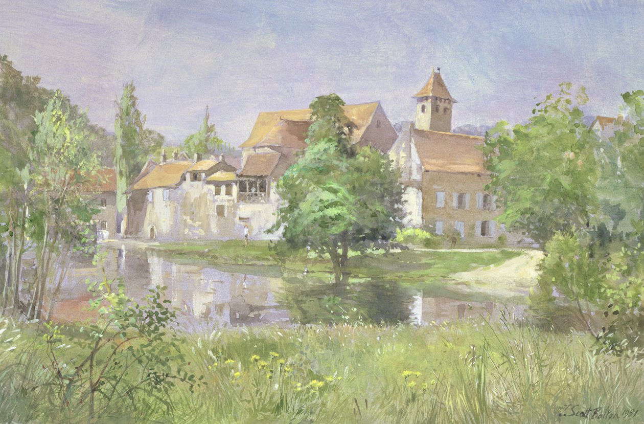 On the River Lot, 1991 (wc) od Tim Scott Bolton