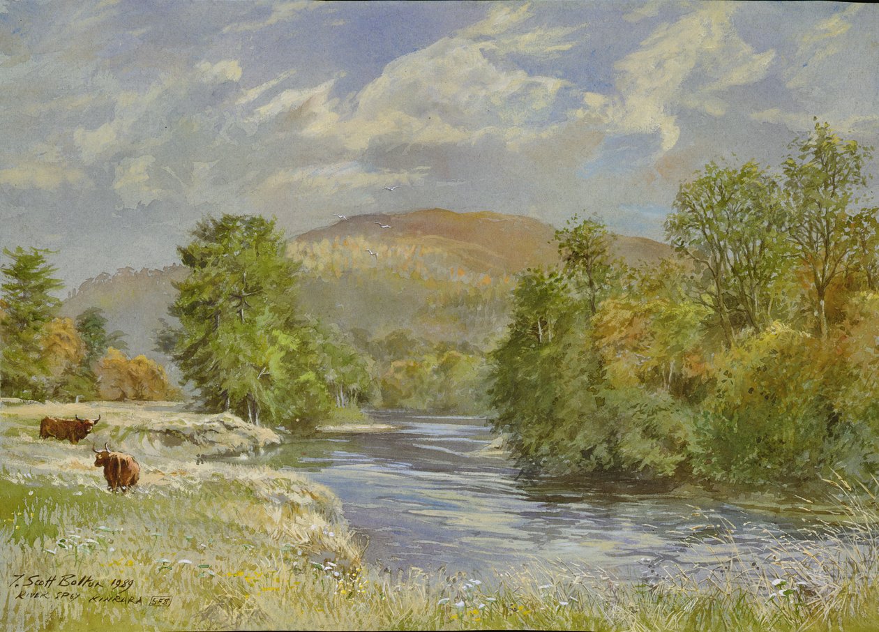 River Spey, Kinrara, 1989 (wc) od Tim Scott Bolton