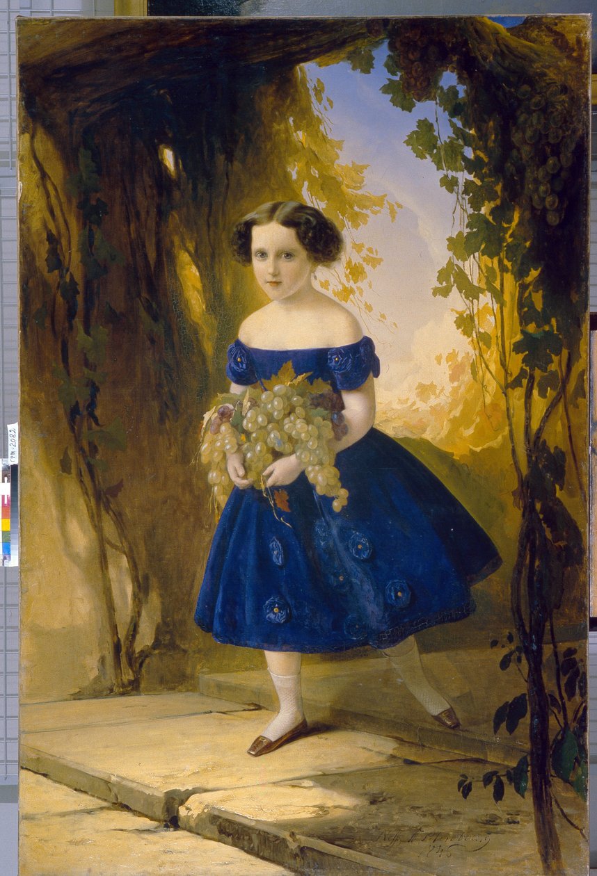 Princezna Maria Maximilianovna z Leuchtenbergu (1841-1914), dítě. Obraz Timofei Andrejevič Neff (1805-1876), olej na plátně od Timofei Andreyevich Neff
