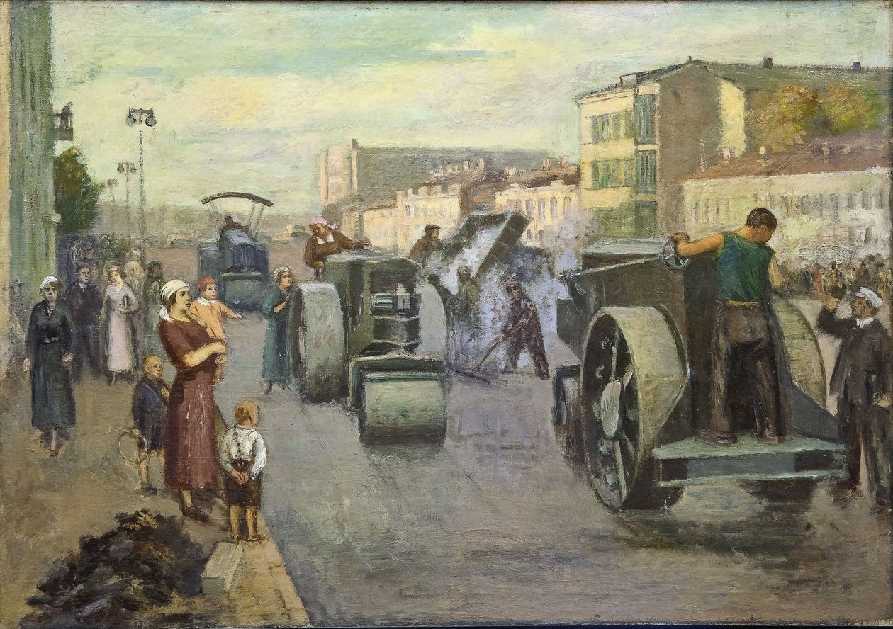 Rekonstrukce Moskvy par Pustovalov, Timofej Ermilovič (1891-1944). Olej na plátně, rozměr: 82x115 od Timofei Ermilovich Pustovalov