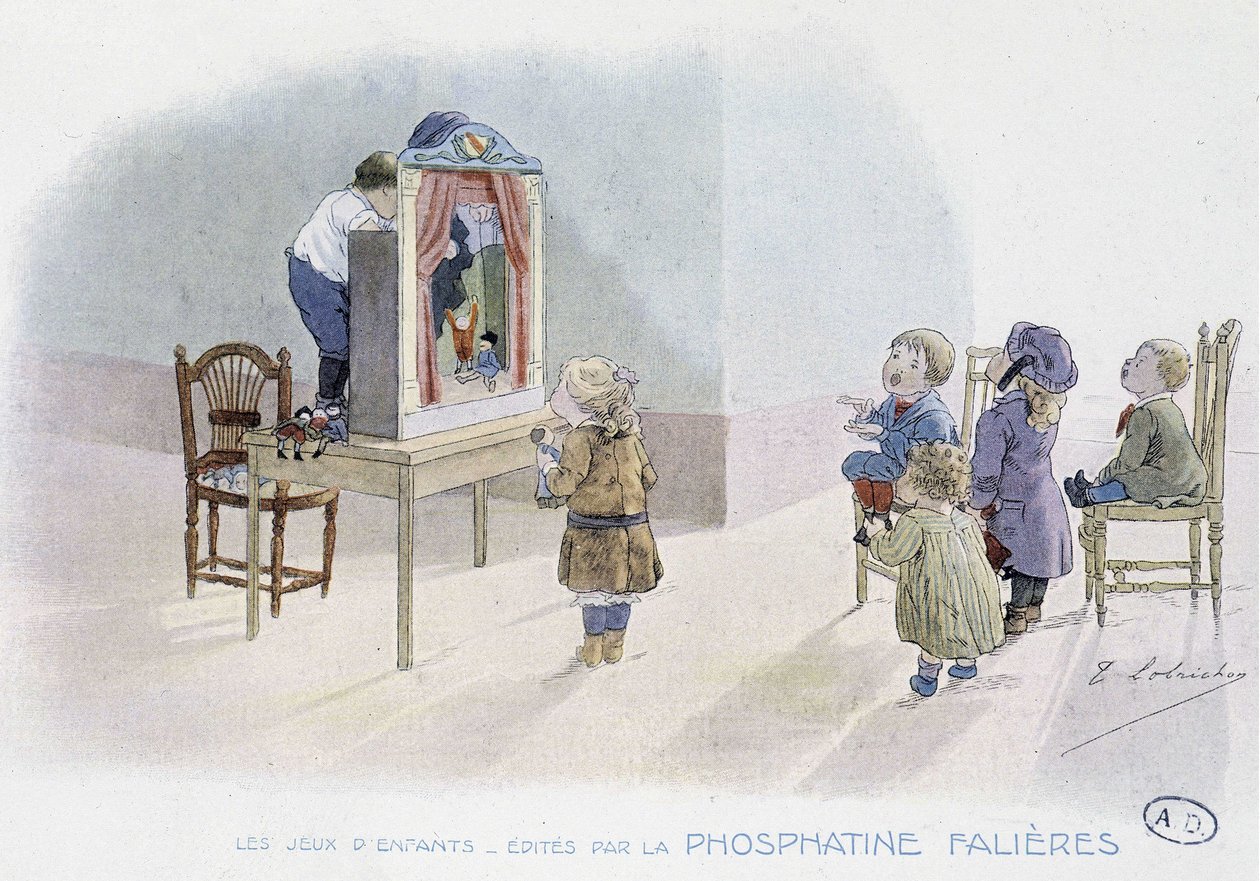 Dětské hry: loutkové divadlo - dess. od Lobrichon, ed. od Phosphatine Falières od Timoleon Marie Lobrichon
