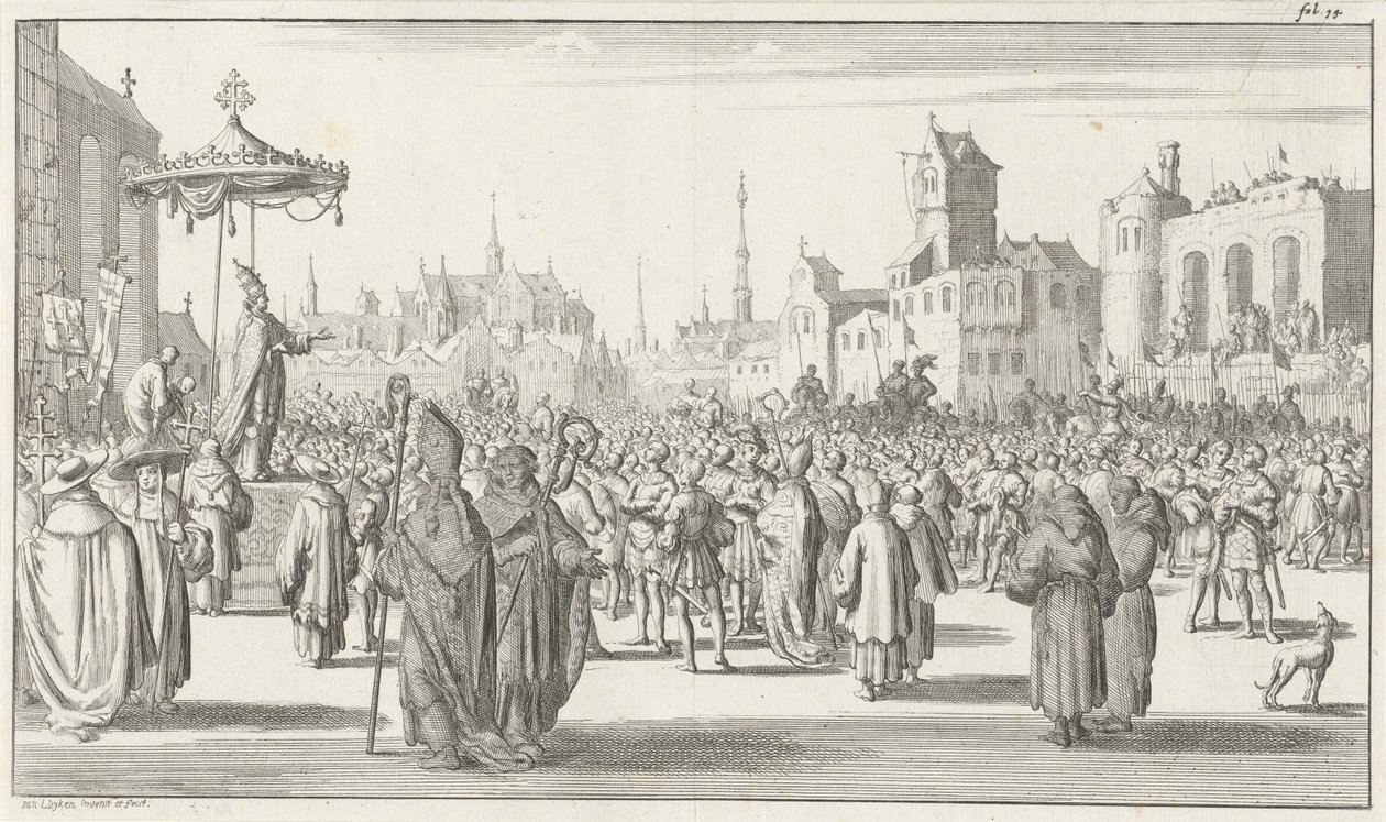 Papež Urban II káže první křížovou výpravu, 1683 od Timotheus Ten Hoorn