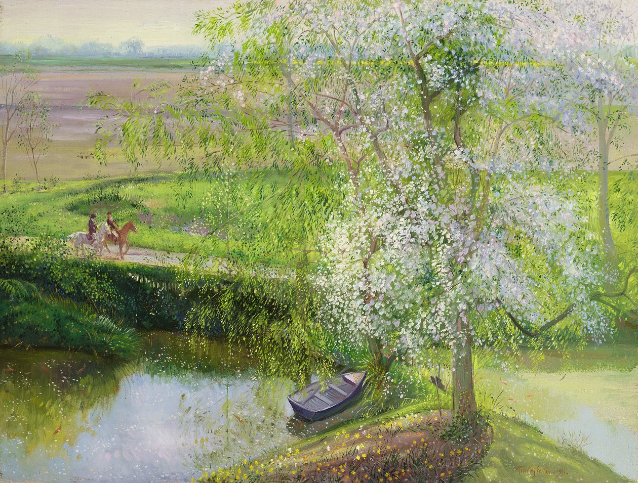 Kvetoucí jabloň a vrba, 1991 od Timothy Easton