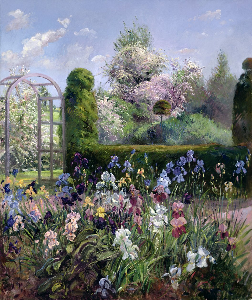 Kosatce ve formálních zahradách, 1993 od Timothy Easton