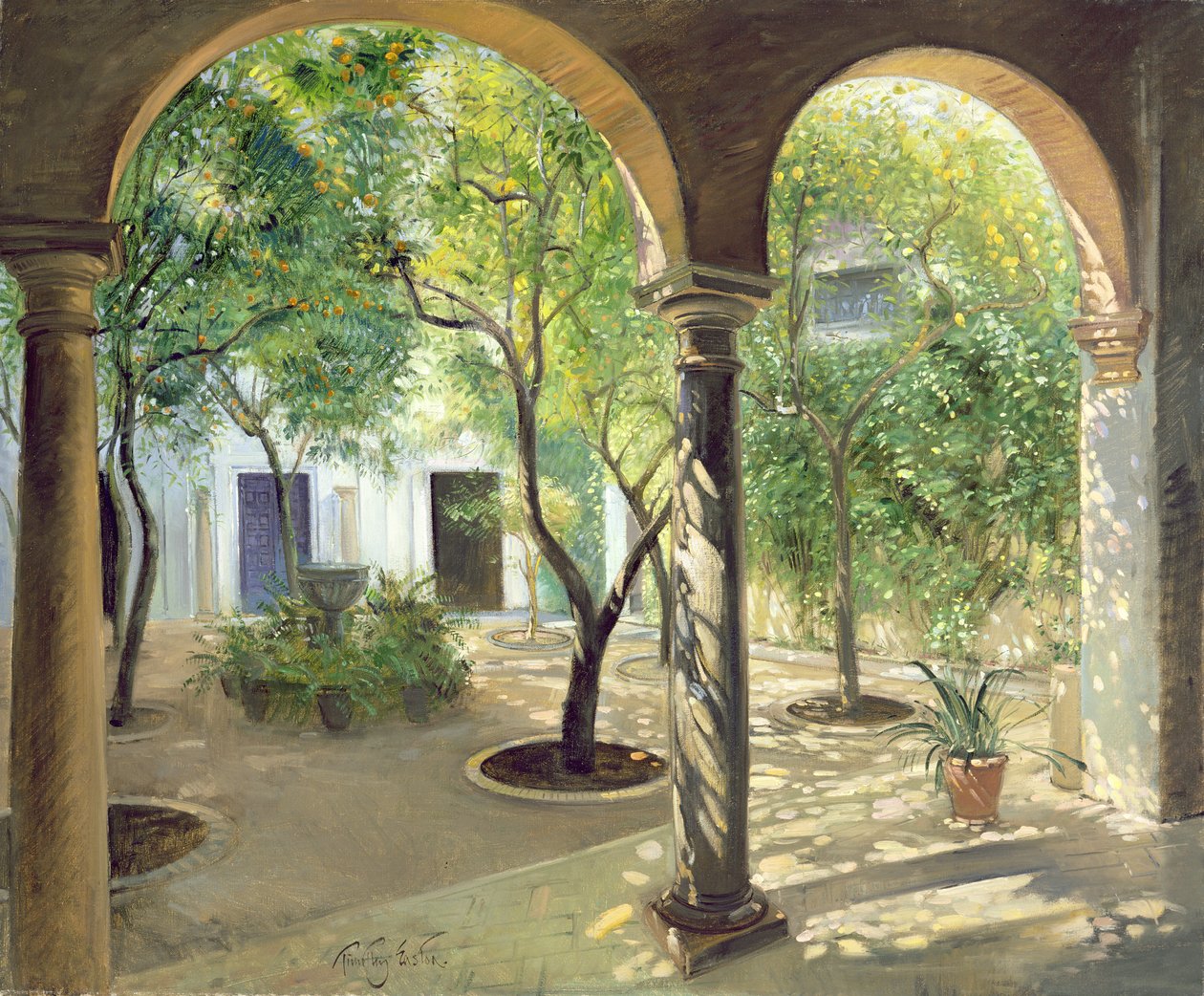 Zastíněné nádvoří, palác Vianna, Cordoba od Timothy Easton
