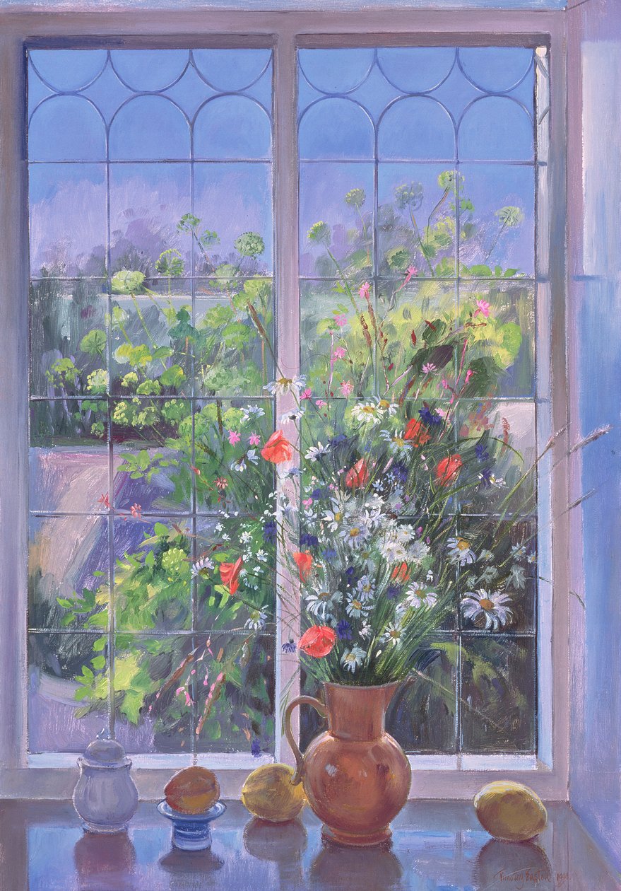 Letní květiny za soumraku, 1990 od Timothy Easton