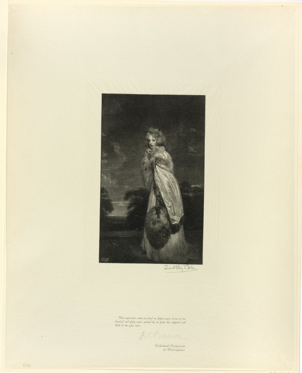 Lady Derby (slečna Farren), ze starých anglických mistrů od Timothy Cole