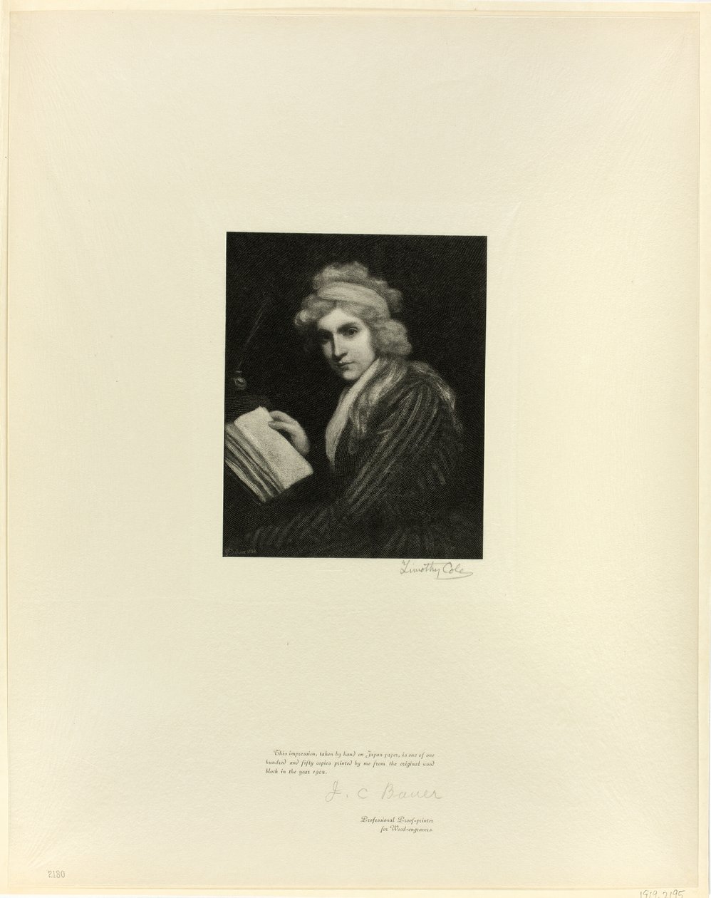 Portrét Mary Wollstonecraftové ze starých anglických mistrů od Timothy Cole