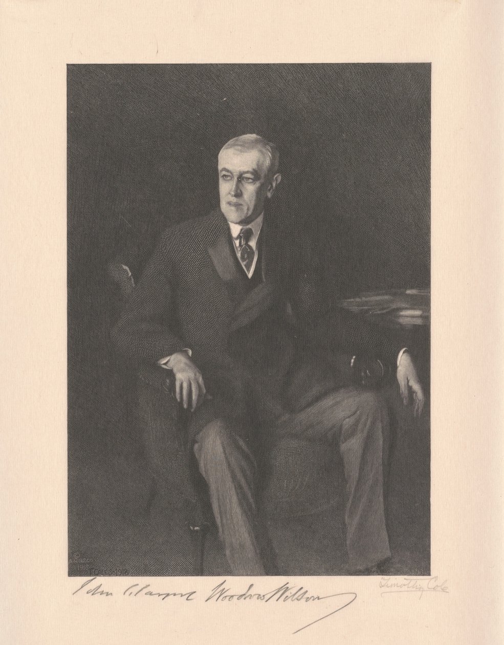 Woodrow Wilson od Timothy Cole, after John Singer Sargent