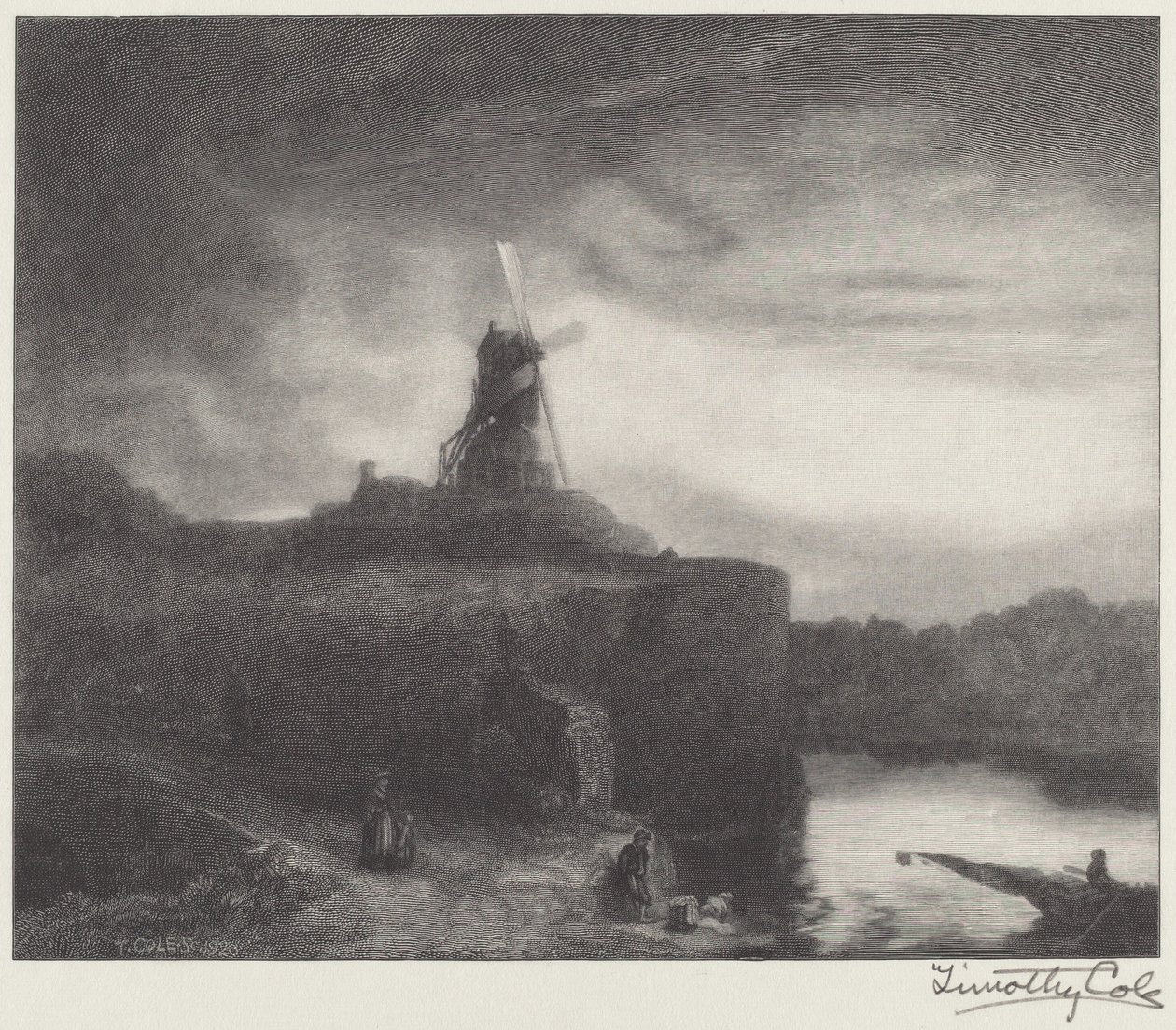 Mlýn od Timothy Cole after Rembrandt van Rijn