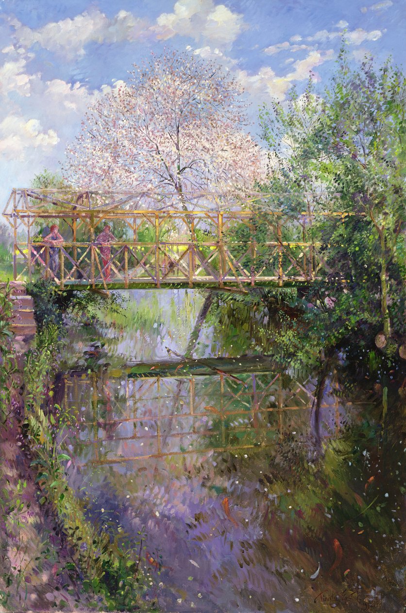 Kvetoucí třešeň a most Trellis od Timothy Easton