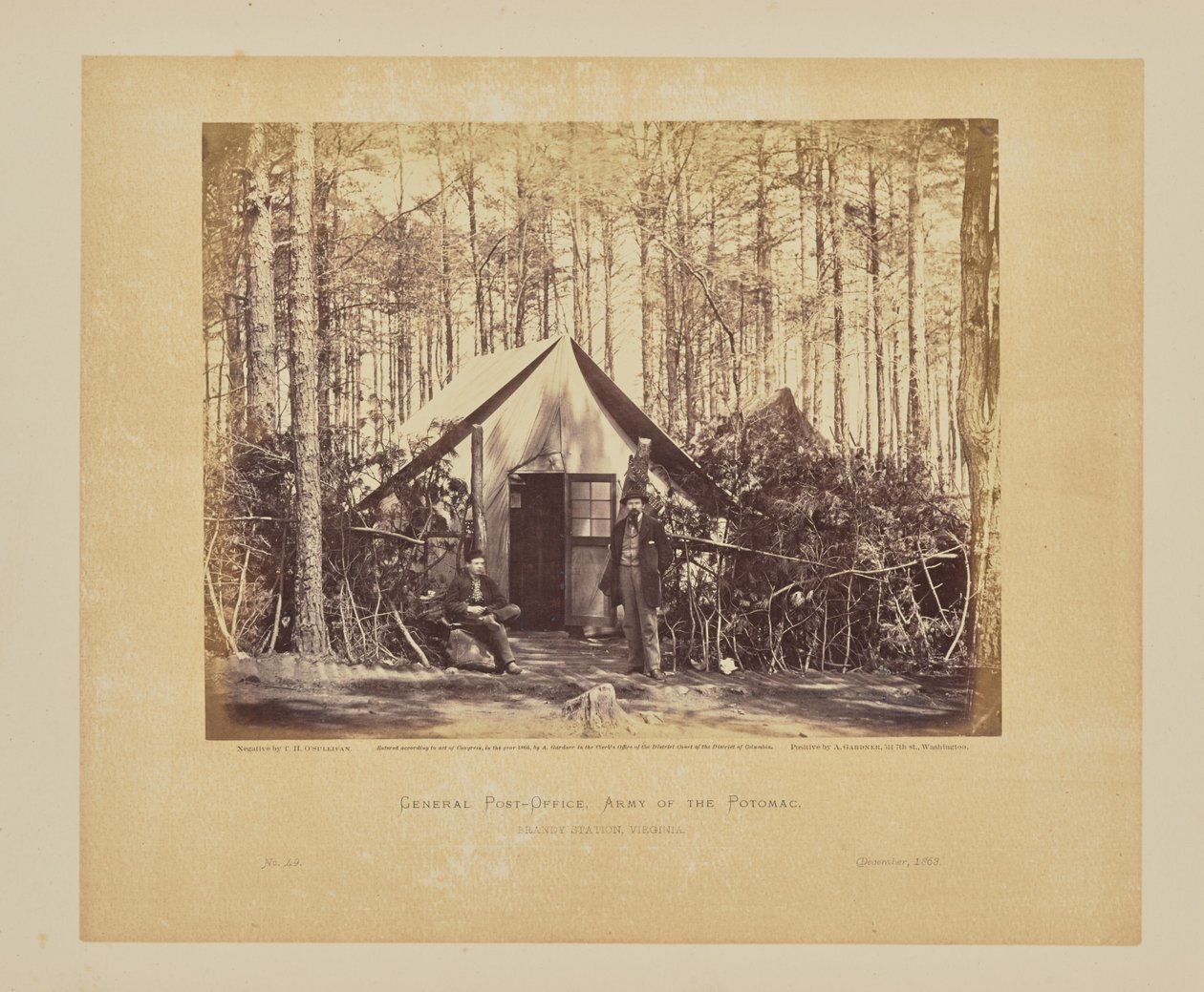 Generální poštovní úřad, armáda Potomacu, Brandy Station, Virginie od Timothy H. OSullivan