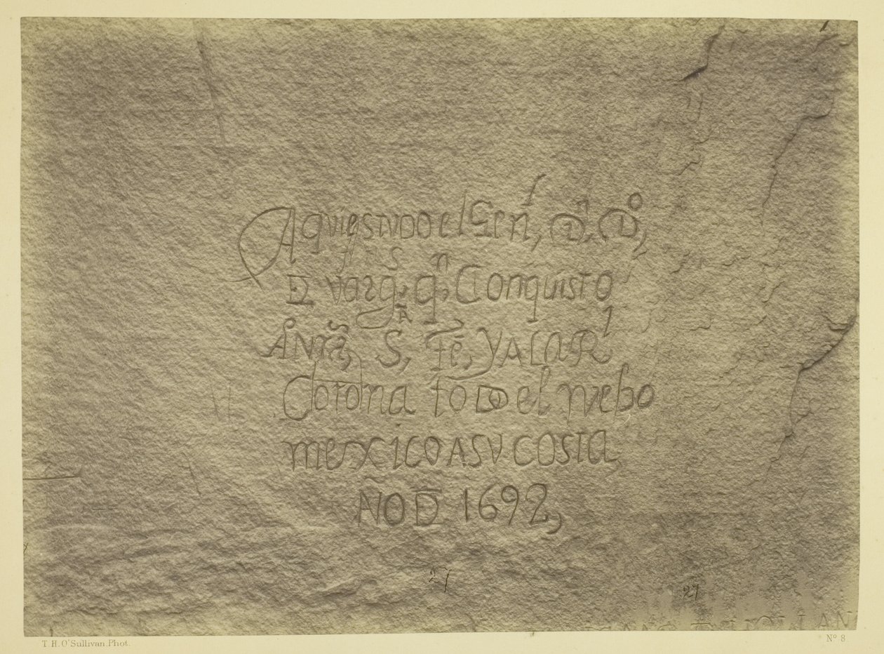 Historické španělské záznamy o dobytí jižní strany Inscription Rock, N.M. Geografický a geologický průzkum západně od 100. poledníku. Expedice z roku 1873. -Lieut. Geo. M. Wheeler, velitel ženijního sboru. od Timothy O