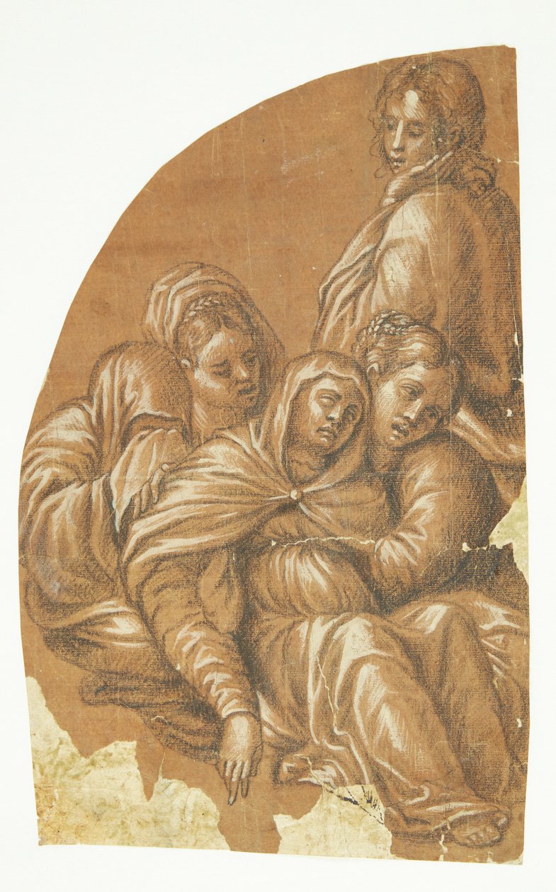 Část piety (levá strana kompozice lunety) od Tintoretto