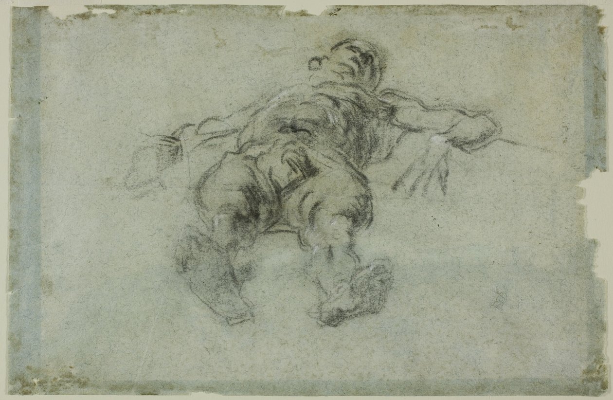 Ležící mužský akt, předsunutý od Tintoretto