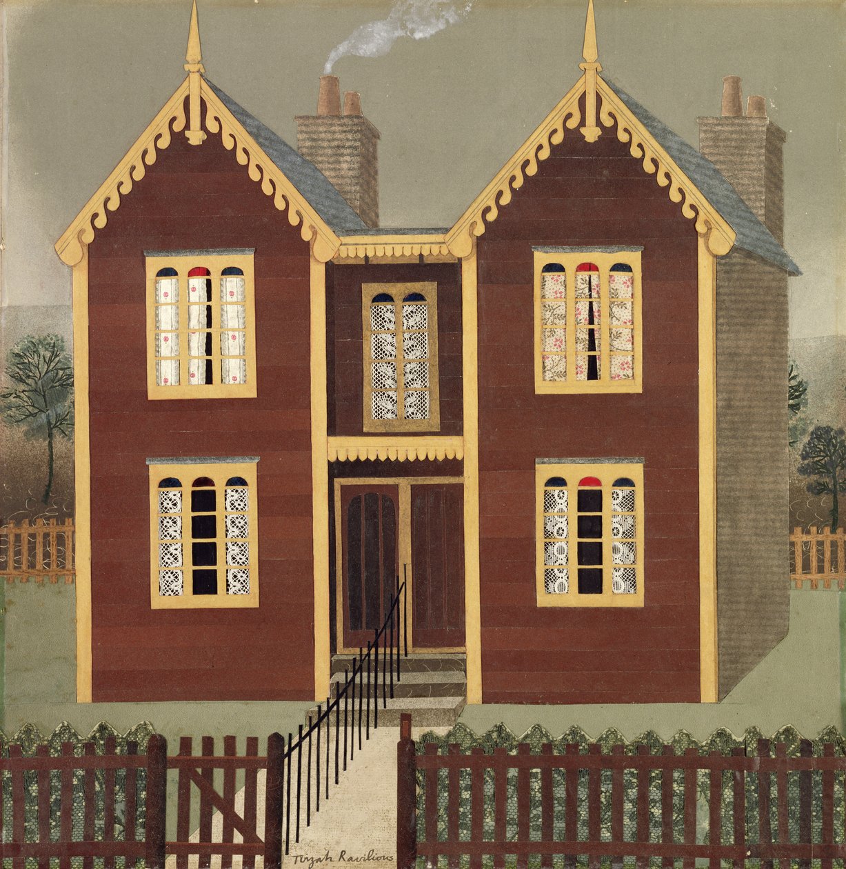 Dvojdomky (koláž) od Tirzah Ravilious